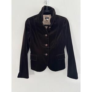 J.Crew Women’s Size 2 Velvet Brown Blazer 100% Cotton Business Casual Buttons